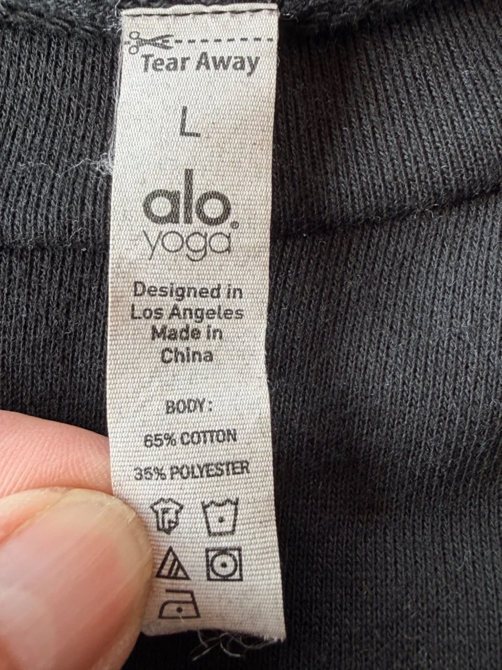 Alo Yoga Black Grommet Embellished Cropped Sweatshirt Pullover L